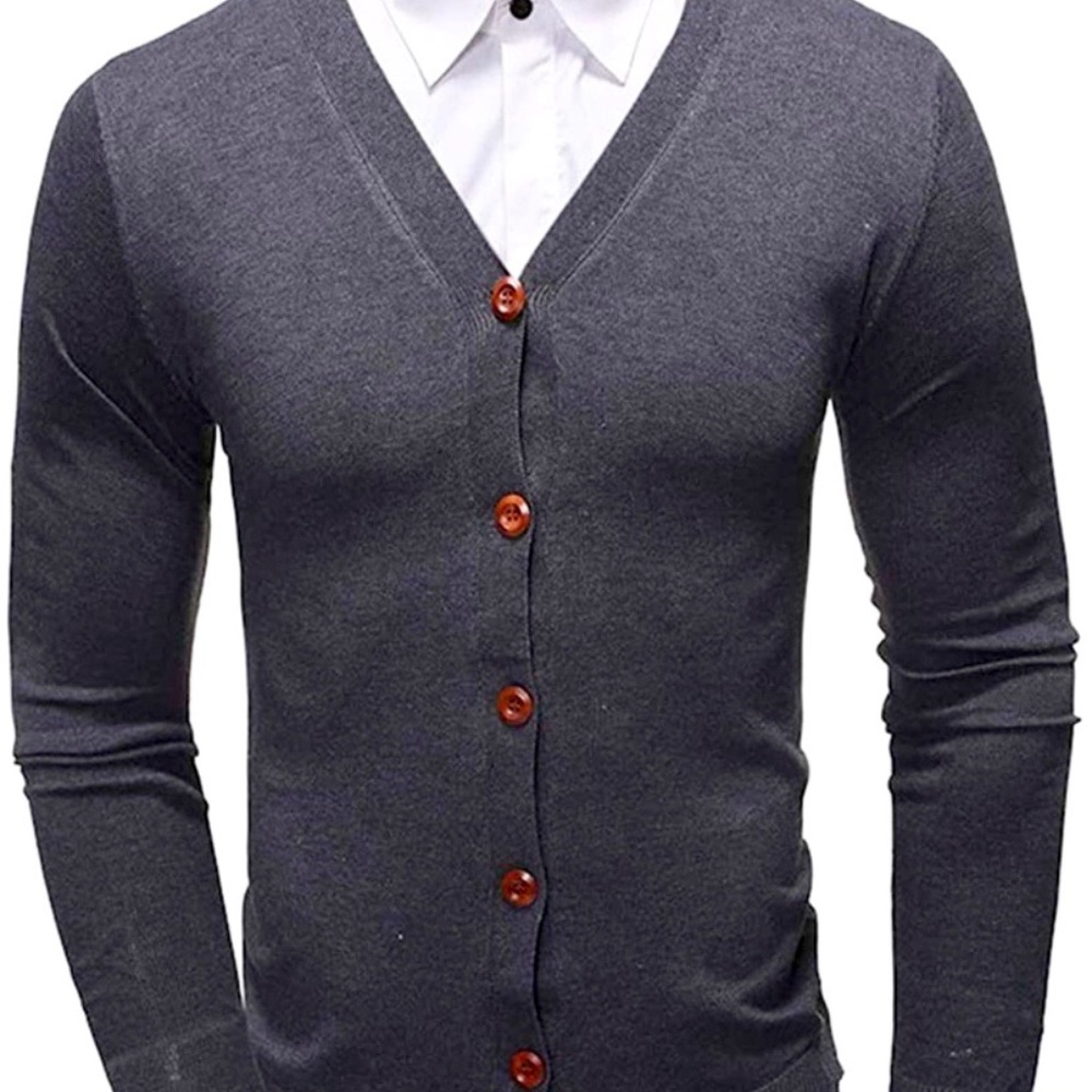 Mens Cotton V-Neck Button Down Cardigan
